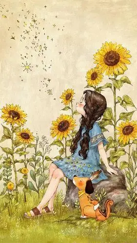 手绘文艺范的女生动漫图片以后未知是否爱你