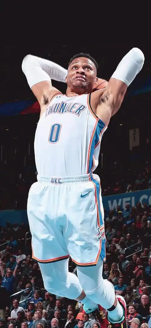 【篮球壁纸】|威少暴扣的帅照要不要!