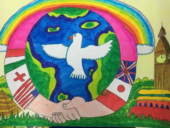 沙坡小学参加全国少年儿童世界和平海报《和平之旅》作品征集获奖展示