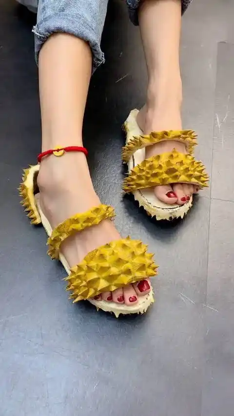 榴莲居然也可以做鞋子莫名觉得有点好看zt