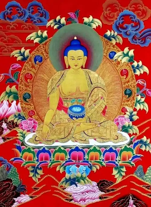 这是藏传密宗佛教唐卡释迦摩尼佛的照片,我最喜欢三张,颜色,法相都