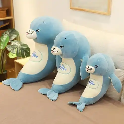 可爱海豹玩偶公仔毛绒玩具抱枕靠垫超软女生睡觉抱的娃娃生日礼物