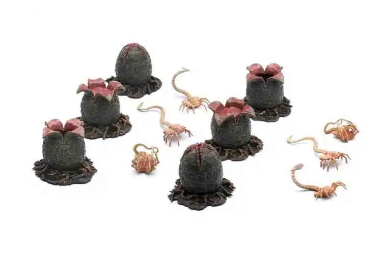 hiya海雅现货 异形2电影版1/18异形蛋抱脸虫套装 配3.75寸场景