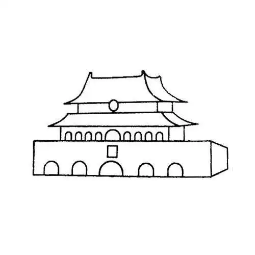 天安城门简笔画涂色一等奖天安城门彩色天安门 儿童简笔画图片大全