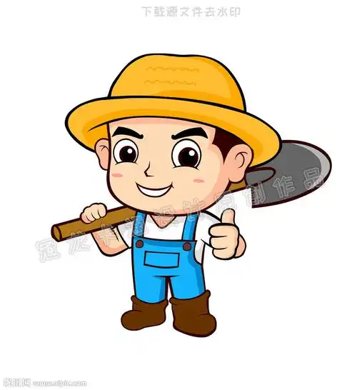 卡通农夫矢量插图图片