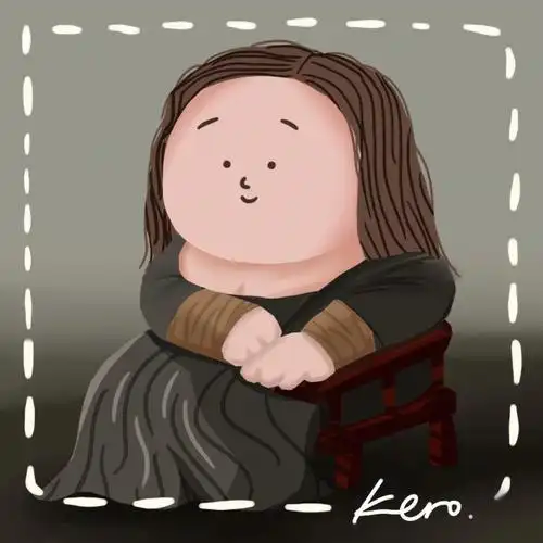 蒙娜丽莎头像插画