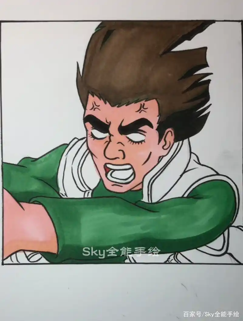 教你手绘动漫人物迈特凯过程图