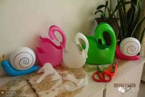 (手工)洗衣液瓶子之三只天鹅