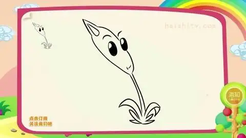 儿童绘画游戏,如何画植物大战僵尸中的_闪电芦苇: 画闪电芦苇