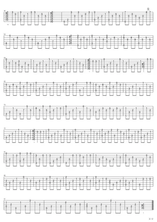 琴歌指弹版橄榄树吉他谱