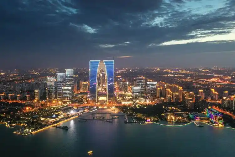 夜瞰苏州金鸡湖