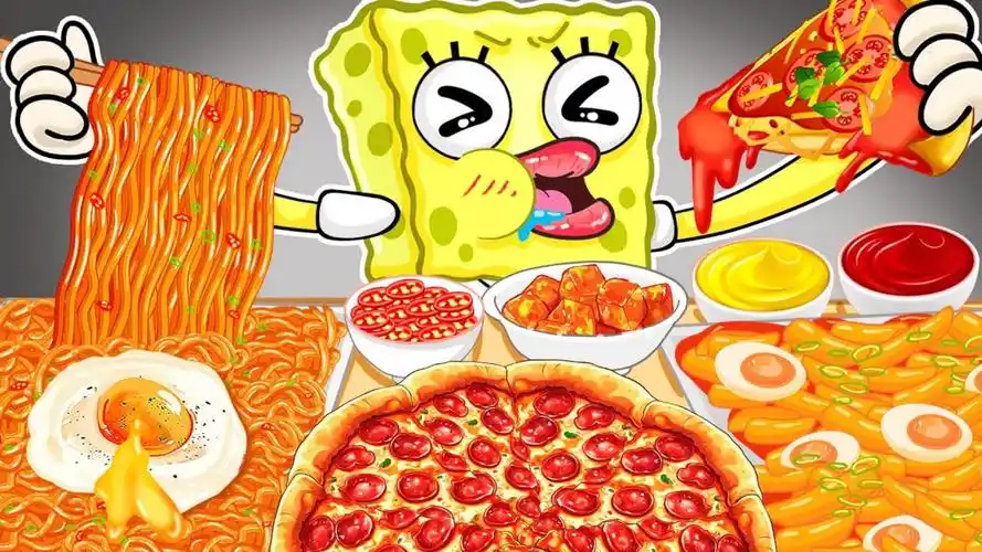 美食动画:海绵宝宝玩最能吃辣挑战,又辣又过瘾,根本停不下来!