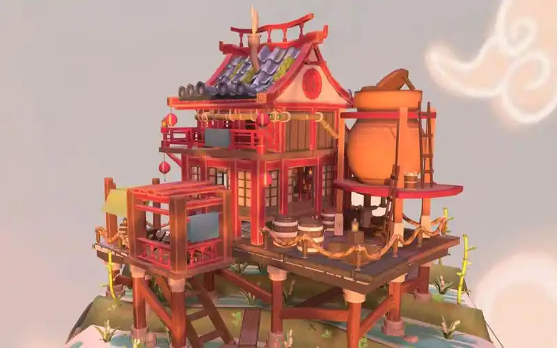 maya场景建模——次时代空中楼阁房子建模