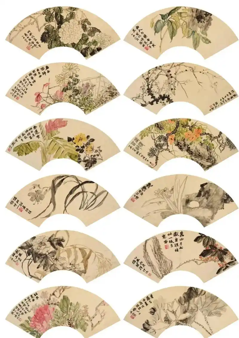 赵之谦花鸟扇面#星光不问赶路人岁月不负有心人  - 抖音