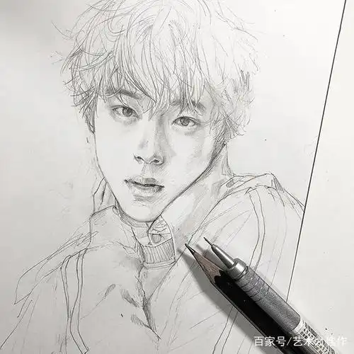 铅笔人物速写,小哥哥简直帅炸了,好喜欢这线稿