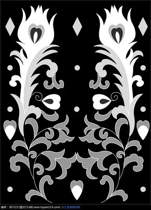 黑白古典花纹背景