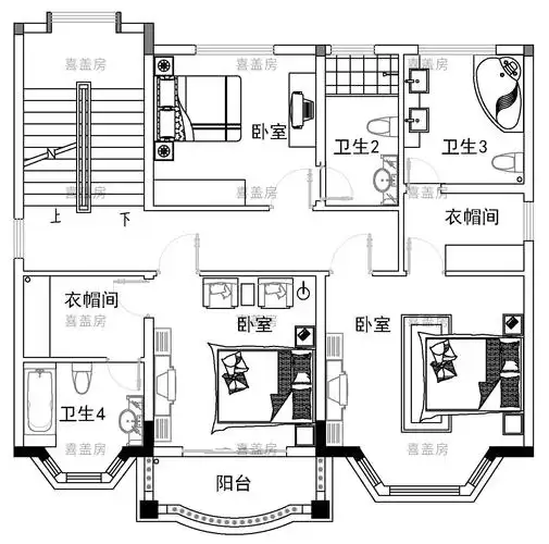 欧式三层别墅设计图平面图