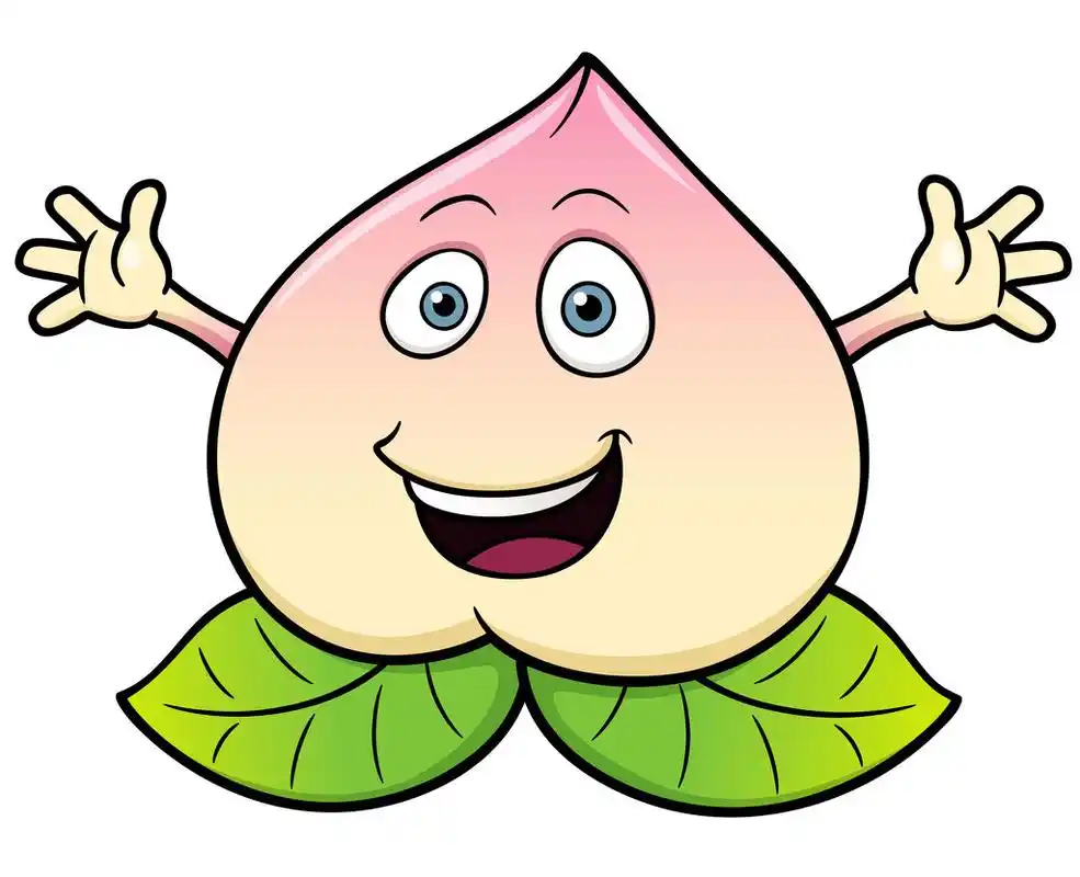 卡通桃,矢量图卡通桃