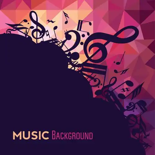 抽象矢量彩色音乐元素背景设计