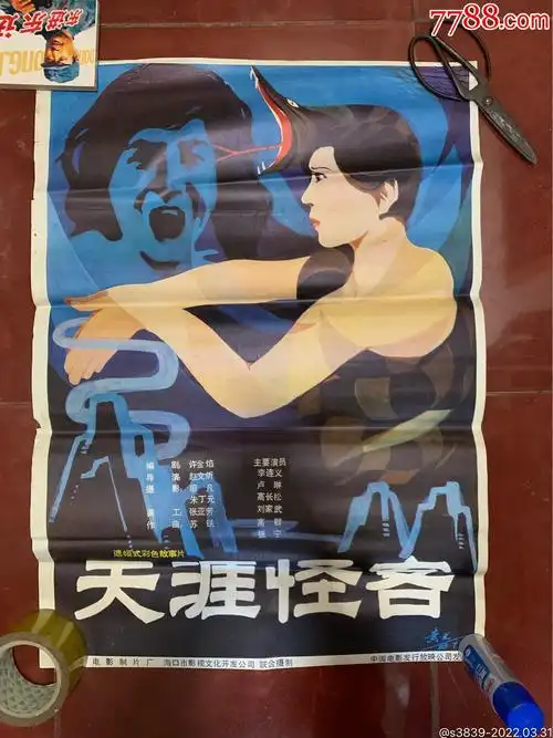 80年代2开绘画电影海报天涯怪客全绘画