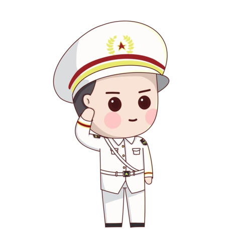 建军节敬礼卡通军人图片