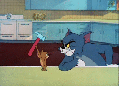 猫和老鼠汤姆杰瑞锤子愚蠢砸自己tomandjerrygif动图_动态图_表情包