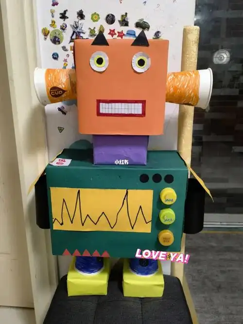 儿子取名:帅气语音机器人#幼儿园手工机器人