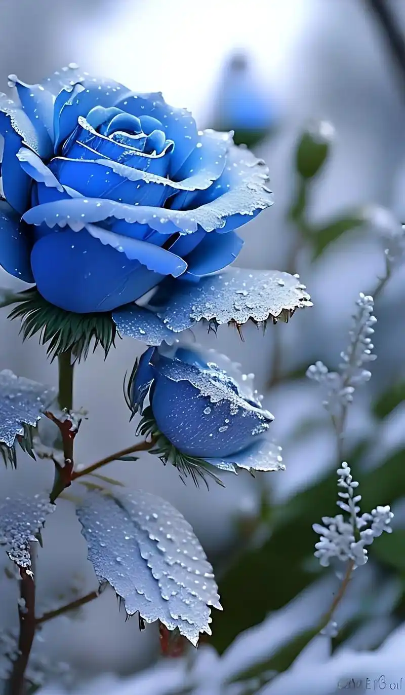 雪中蓝玫瑰