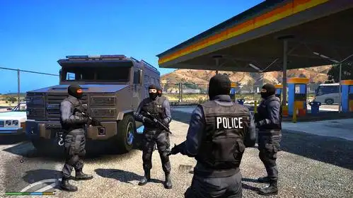 gta5:五名持枪特警,护送土豪老麦,去游乐场坐过山车