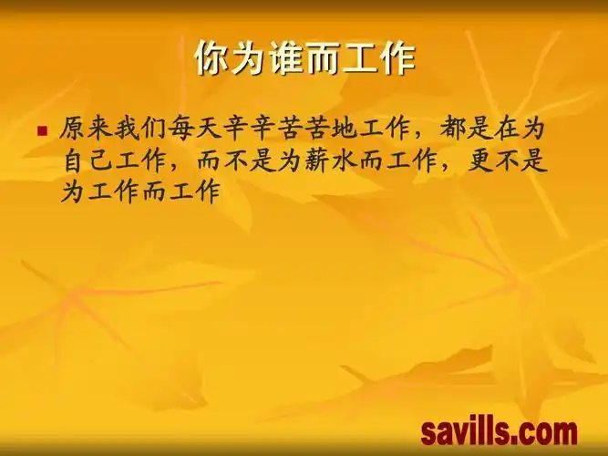 你为谁而工作   原来我们每天辛辛苦苦地工作,都是在为 自己工作,而不