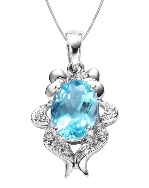 卓思华dreamswan珠宝专场s925银镶托帕石吊坠