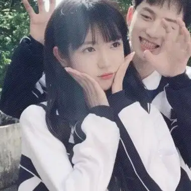 适合学生用的唯美清新校园情侣头像校服一对