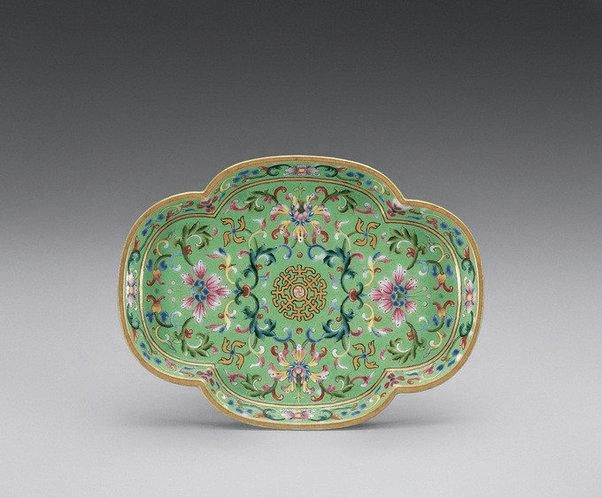 古瓷盘欣赏(海棠盘)