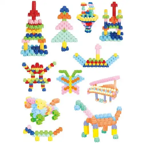 儿童拼插六角拼接积木颗粒幼儿幼儿园园区角手塑料积木