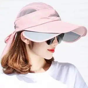 夏季遮阳帽女防晒帽可伸缩空顶棒球帽防紫外线 span class=h>太阳帽