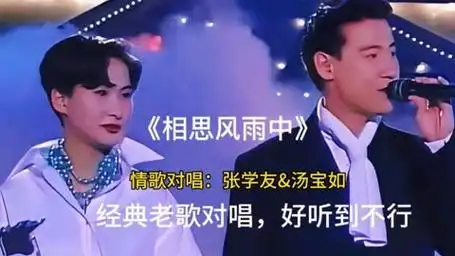 《相思风雨中》/张学友&汤宝如情歌对唱,卡拉ok必点经典老歌,情深