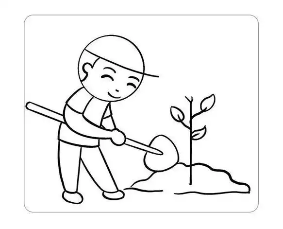 超简单的植树节简笔画一学就会视频教程