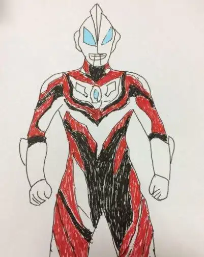 奥特曼卡牌怎么画,画欧布奥特曼卡片