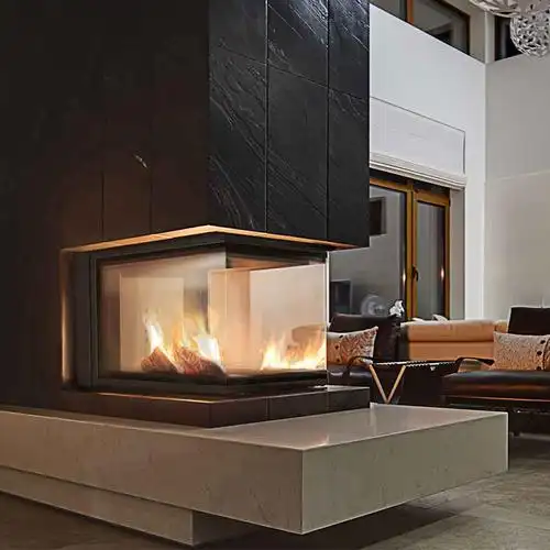 波兰进口三面观火真火壁炉别墅家用燃木柴装饰柜民宿烧火炉 nbu11