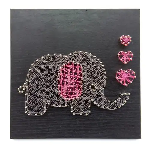 减压手工小象弦丝画 亲子手工 创意礼物绕线画办公室桌面手作摆件