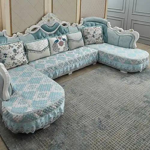 欧式沙发垫四季通用全包万能u型l型高档奢华防滑布艺沙发套罩定制