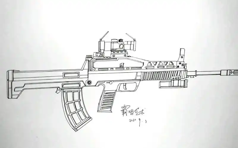 和平精英军备库枪械手绘全解析以95式为原型的qbz突击步枪