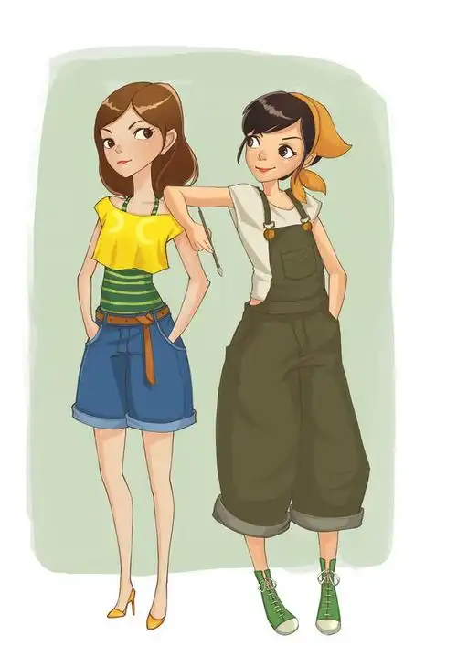 小清新#卡通 姐妹系列 女孩