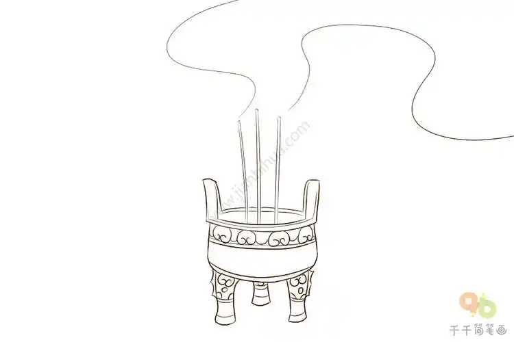 烧香的香炉简笔画
