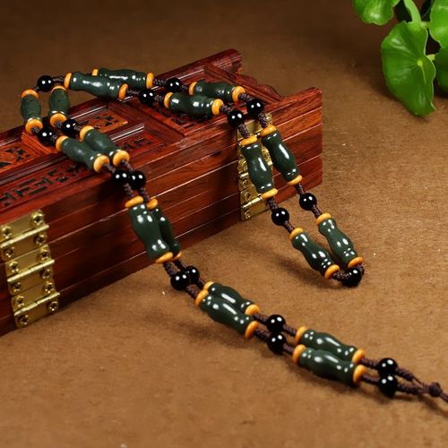 天然和田玉花瓶项链玉石吊坠配链男款女式高档项坠和田玉链子