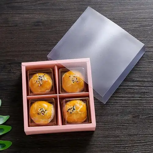 中秋月饼礼盒包装盒定做6粒装手提创意4粒蛋黄酥盒子纸盒现货粉色刀叉