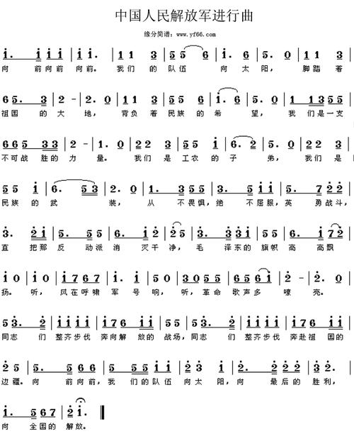 人民解放军进行曲(管弦乐总谱)[简谱]中国人民解放军进行曲(军乐旋律
