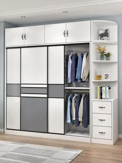 衣柜移门滑移实木柜子大衣推拉门安装家用包安装衣柜