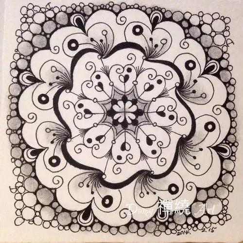 圆形禅绕画,每次画都会不一样!