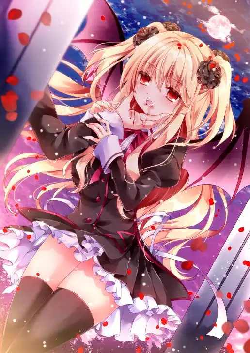 美丽的沾满鲜血的恶魔 吸血鬼少女